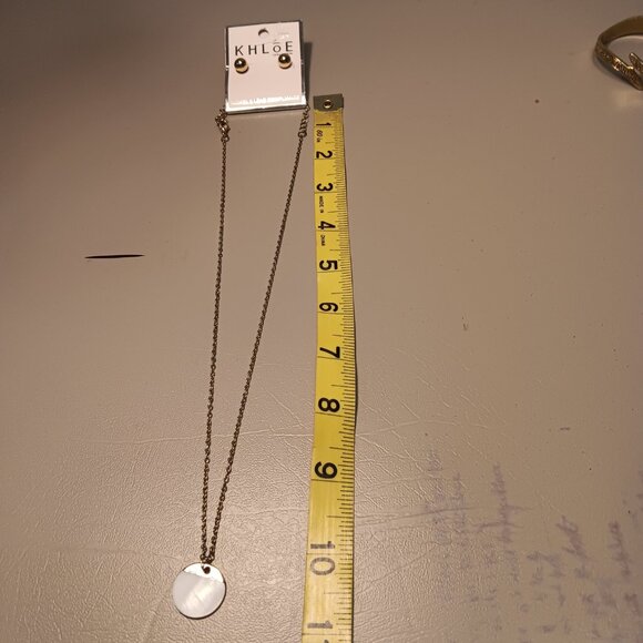 Khloe Collection NEW dainty necklace & stud earrings set with clamper bracelet - Picture 10 of 14